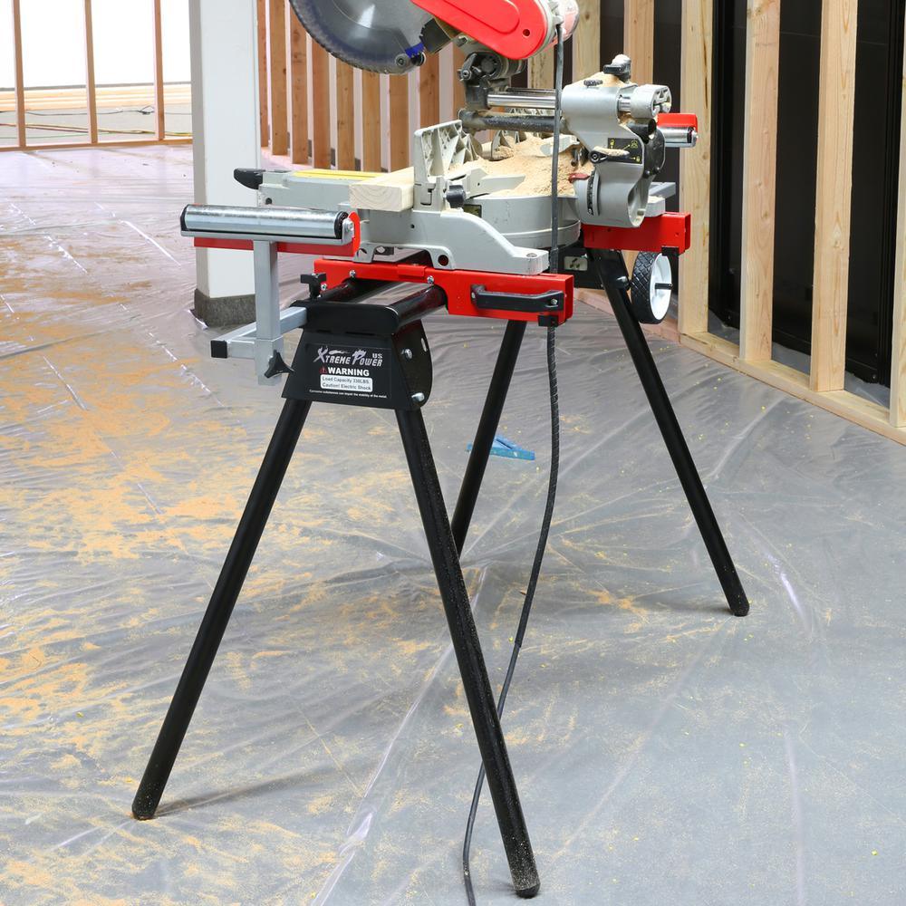 40-1/2 in. x 83 in. Universal Rolling Miter Saw Compound Roller Stand - Super Arbor