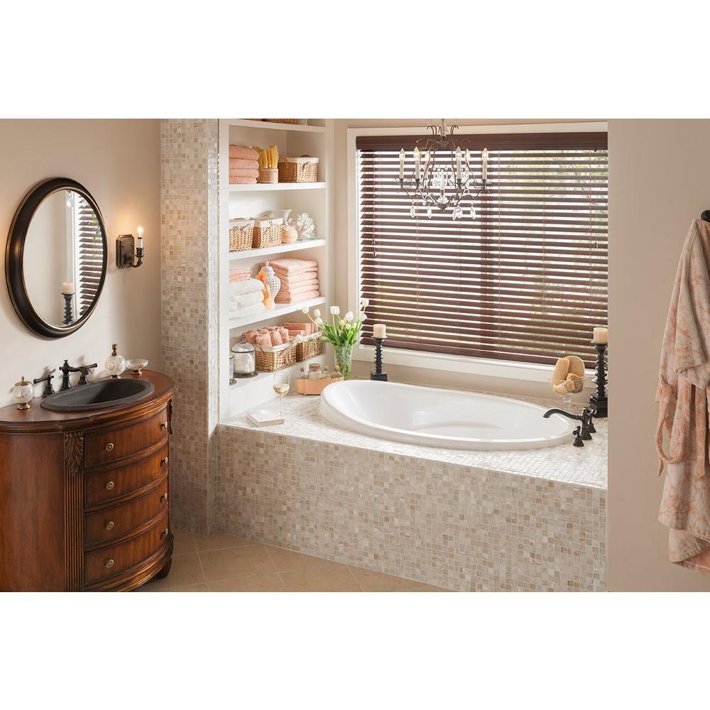 Starla 60 in. Acrylic Reversible Drain Oval Drop-In Soaking Bathtub in White - Super Arbor