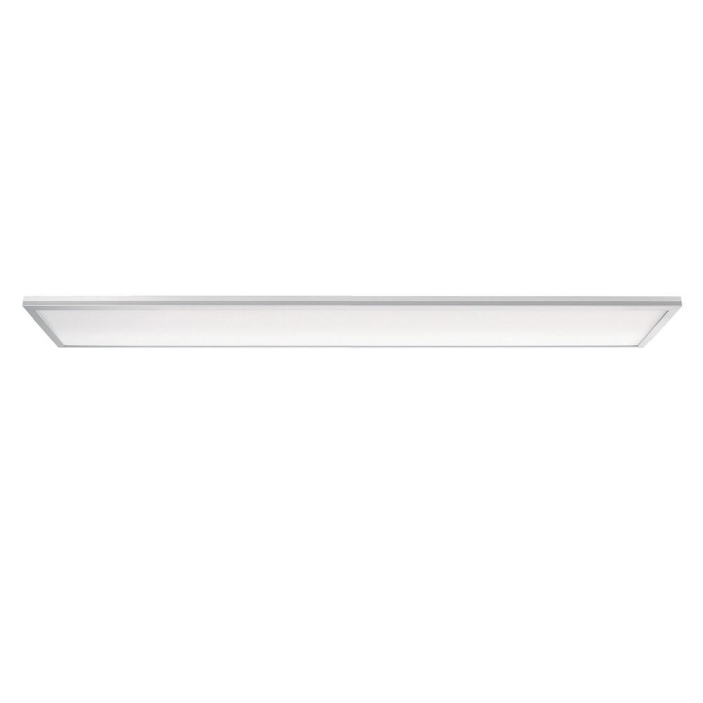 Skytile 40-Watt Brushed Aluminum 1 x 4 Integrated LED Flat Panel Light, Cool White Temperature - Super Arbor