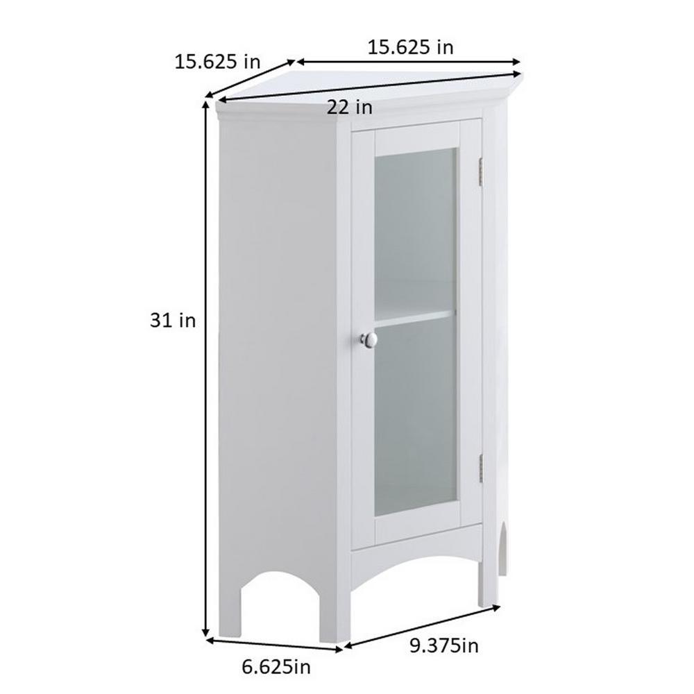 16 in. W x 31 in. H x 22 in. D Denali Corner Floor Cabinet Corner Shelf in White - Super Arbor