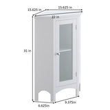 16 in. W x 31 in. H x 22 in. D Denali Corner Floor Cabinet Corner Shelf in White - Super Arbor