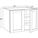 Home Decorators Collection Washington 24 in. W x 12 in. D x 24 in. H Assembled Plywood Wall Kitchen Cabinet in Valiant Onyx with Soft Close Doors