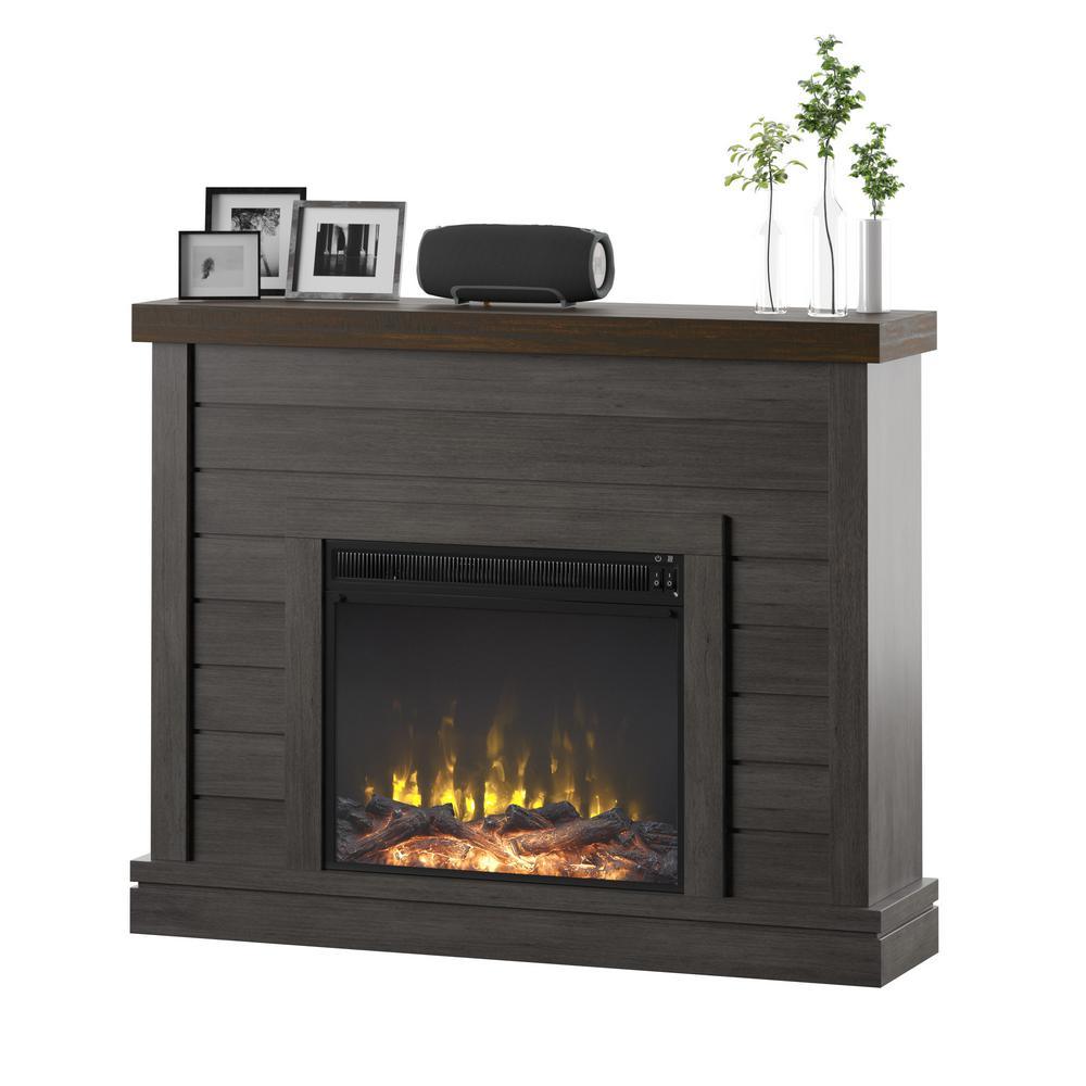47.38 in. Wall Mantel Electric Fireplace in Weathered Gray - Super Arbor