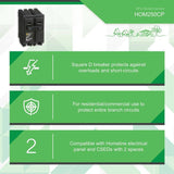Square D Homeline 50-Amp 2-Pole Standard Trip Circuit Breaker