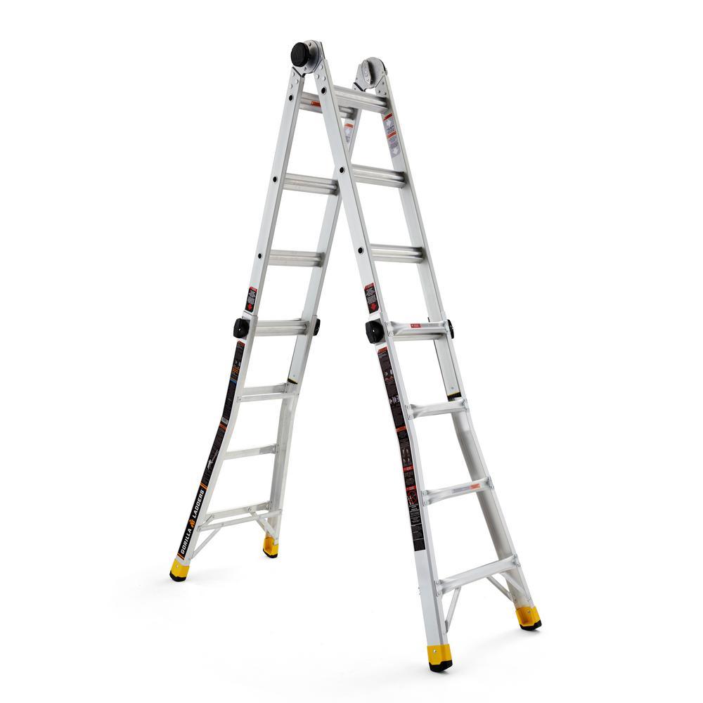 18 ft. Reach MPXA Aluminum Multi-Position Ladder with 300 lbs. Load Capacity Type IA Duty Rating - Super Arbor