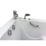 Royal 52 in. Acrylic Walk-In Whirlpool Bathtub in White with Left Door, 2-Piece Fast Fill Faucet and 2 in. Dual Drain - Super Arbor
