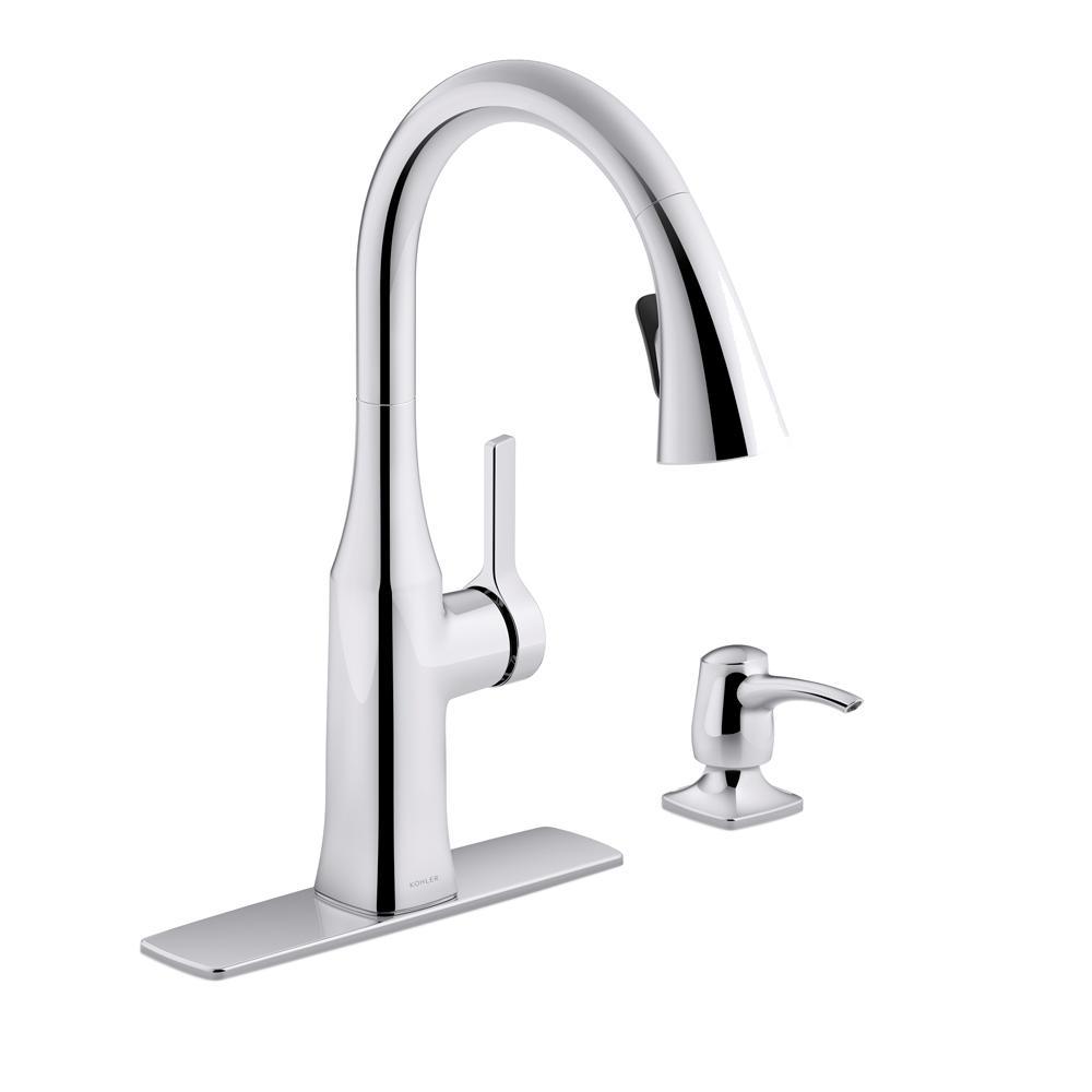 Rubicon Single-Handle Pull-Down Sprayer Kitchen Faucet in Vibrant Stainless - Super Arbor