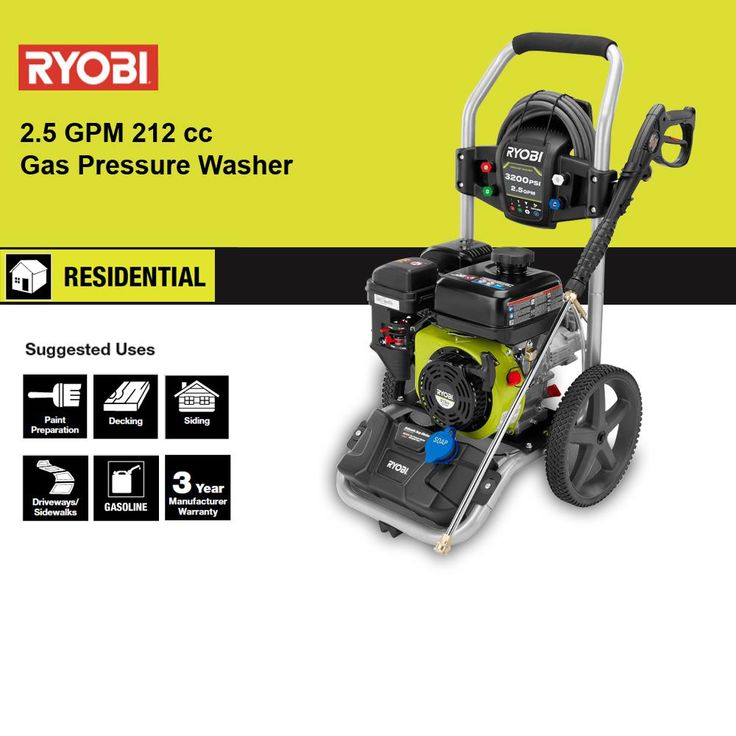 RYOBI 3,200 PSI 2.5 GPM 212 cc Gas Pressure Washer