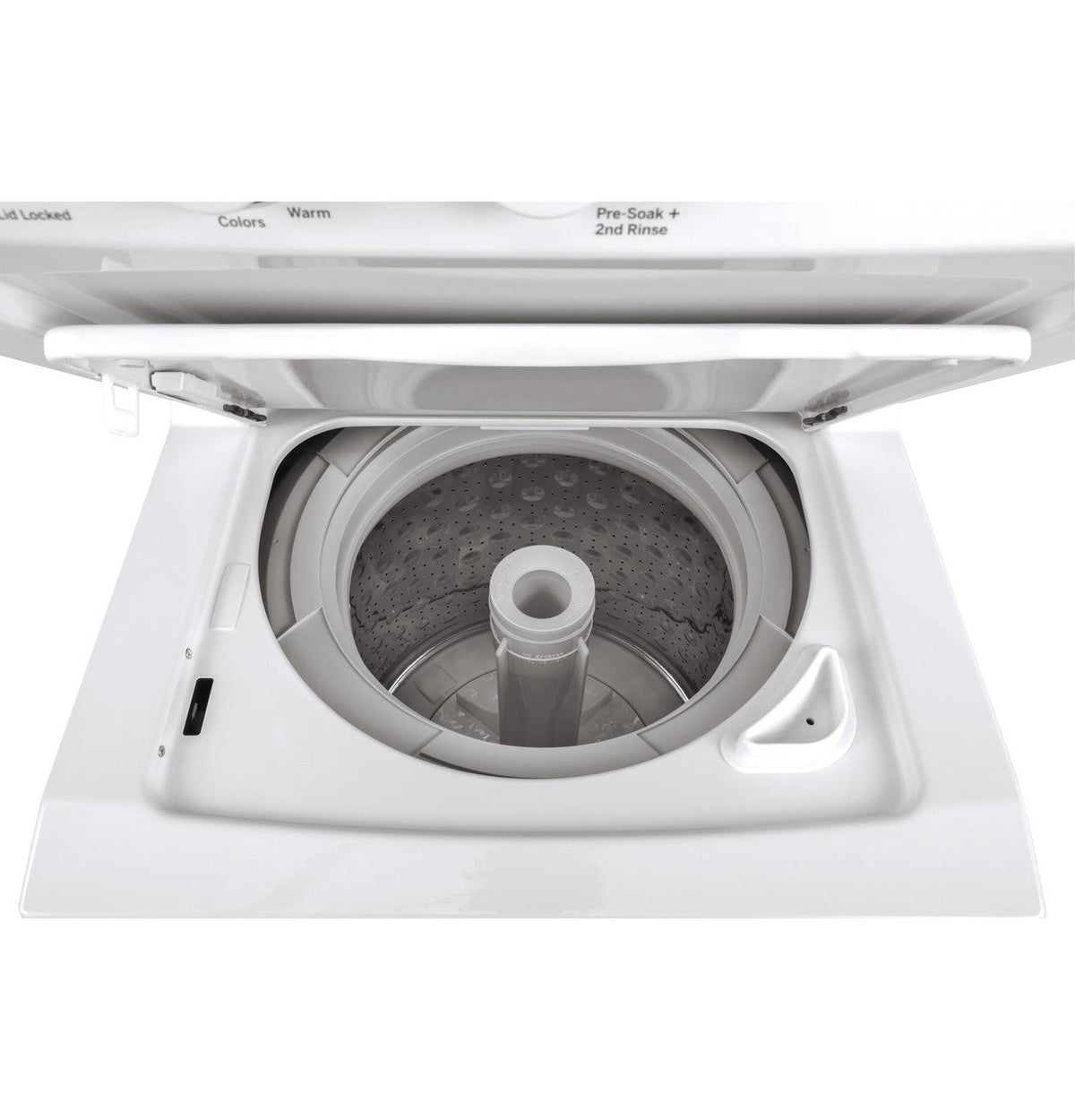 GE Electric Stacked Laundry Center with 2.3-cu ft Washer and 4.4-cu ft Dryer, White, 23.75-in W