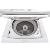 GE Electric Stacked Laundry Center with 2.3-cu ft Washer and 4.4-cu ft Dryer, White, 23.75-in W