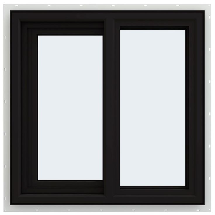 JELD-WEN FiniShield V-4500 23-1/2-in x 23-1/2-in x 3-in Jamb Left-operable Vinyl Black Sliding Window Full Screen Included