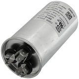 Nordyne 01-0083 capacitor - detail view (Voltage: 370V; MFD: 35/5)
