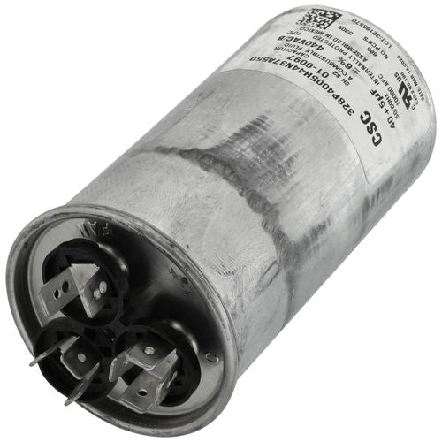 Nordyne 01-0097 capacitor - detail view (Voltage: 440v; MFD: 40/5)