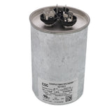 Nordyne 01-0273 capacitor - front view (Voltage: 370V; MFD: 50/7.5)