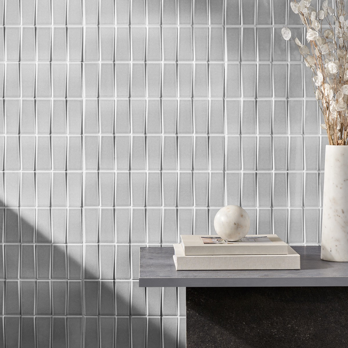Tilebar Colorplay Steps Gray 4.5x18 3D Crackled Glossy Ceramic Tile