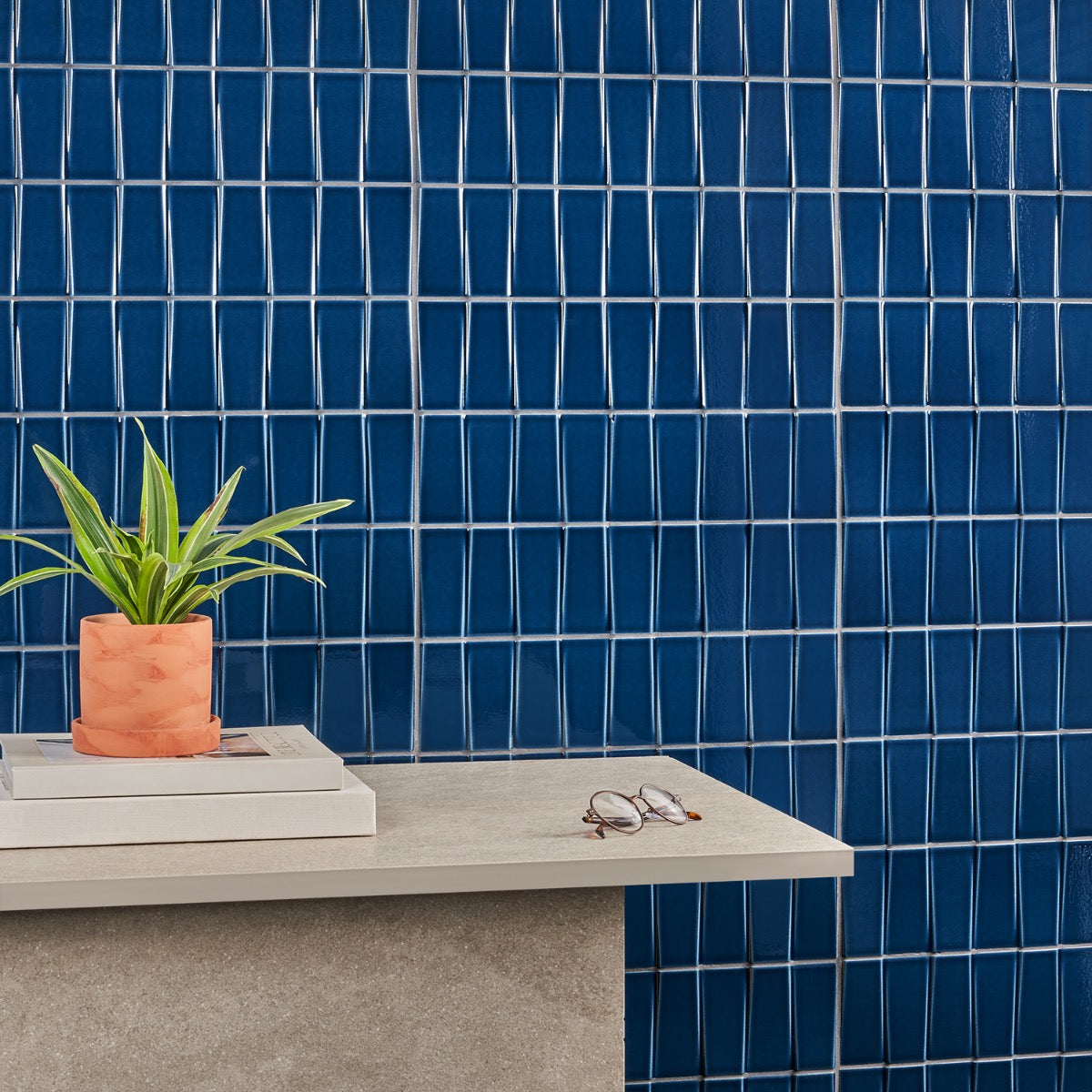 Colorplay Steps Nautical Blue 4.5x18 Crackled Glossy Ceramic Tile