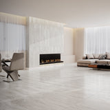 Nashville White 24x48 Matte Porcelain Tile - Travertine Look