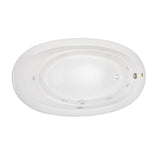 Jacuzzi Riva 72 in. x 42 in. Acrylic Right-Hand Drain Oval Drop-in Whirlpool Bathtub with Heater in White