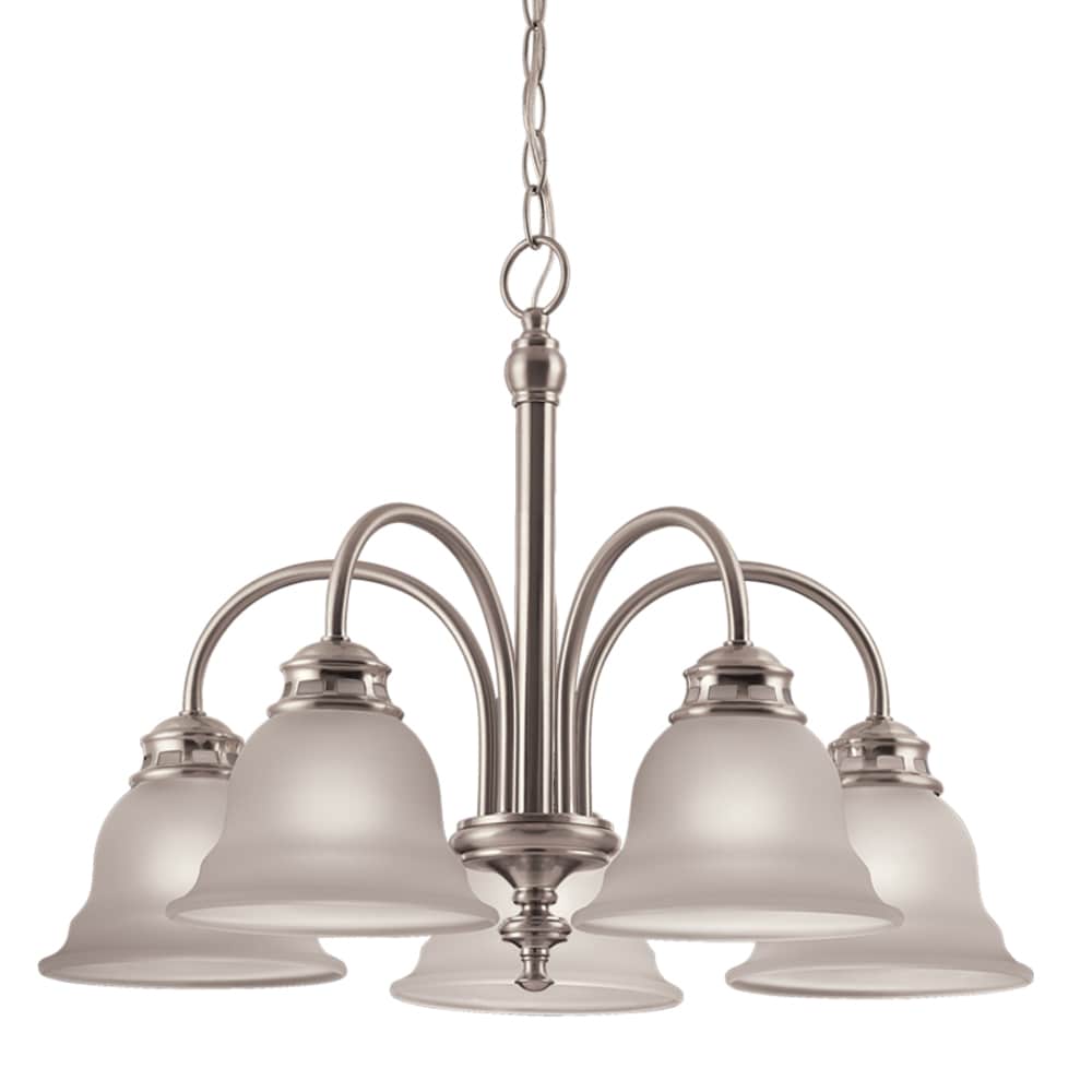 Project Source Fallsbrook 5-Light Brushed Nickel Traditional Chandelier, 22.44-in W x 16.54-in H