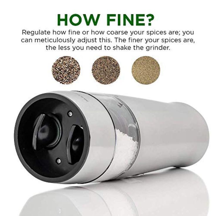 Stainless Steel Silver 2-in-1 Automatic Electric Salt and Pepper Grinder, Battery Operated, 6 AAA