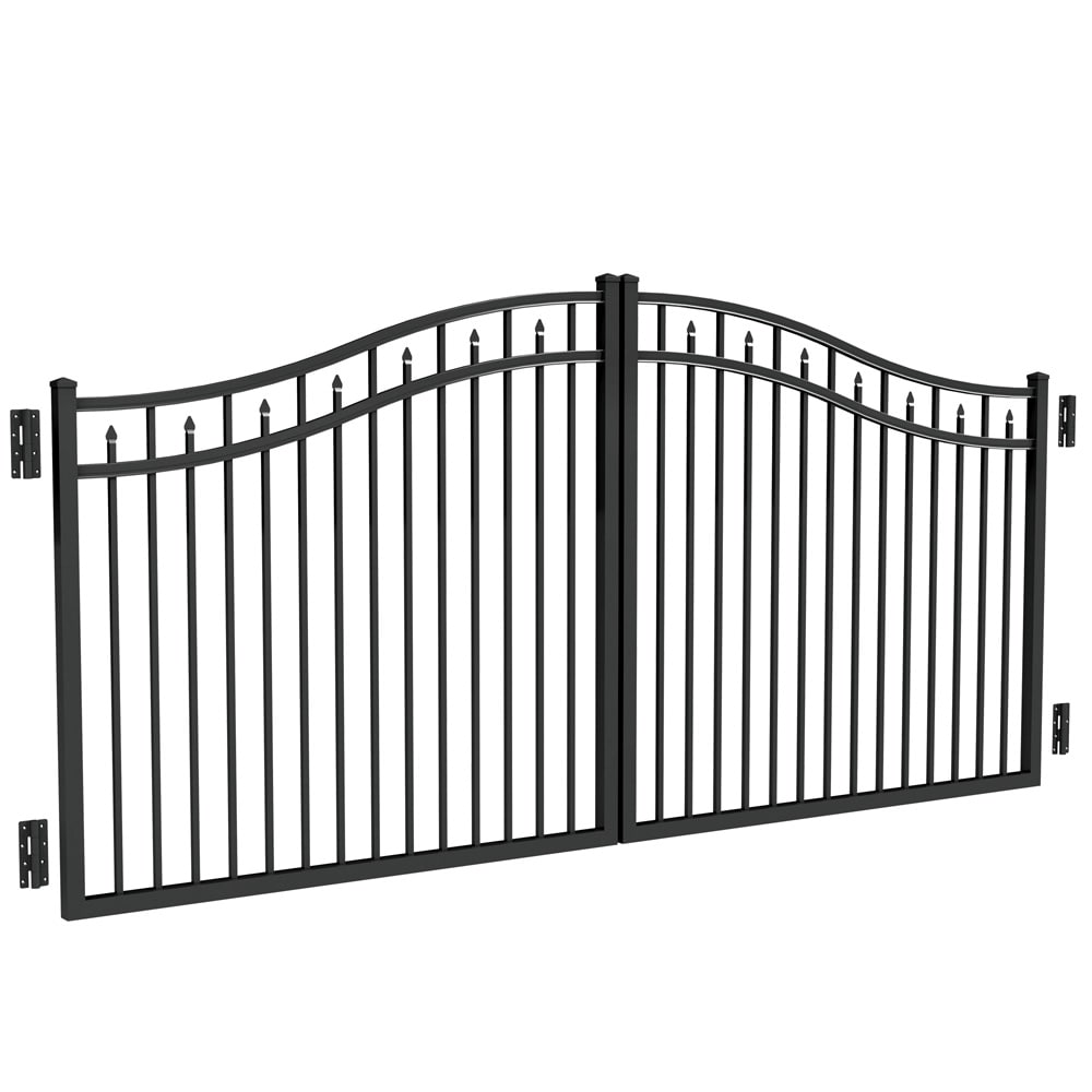 Freedom 12-ft x 4.5-ft Black Aluminum Driveway Gate