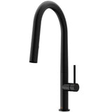 Greenwich Single-Handle Pull-Down Sprayer Kitchen Faucet in Matte Black - Super Arbor