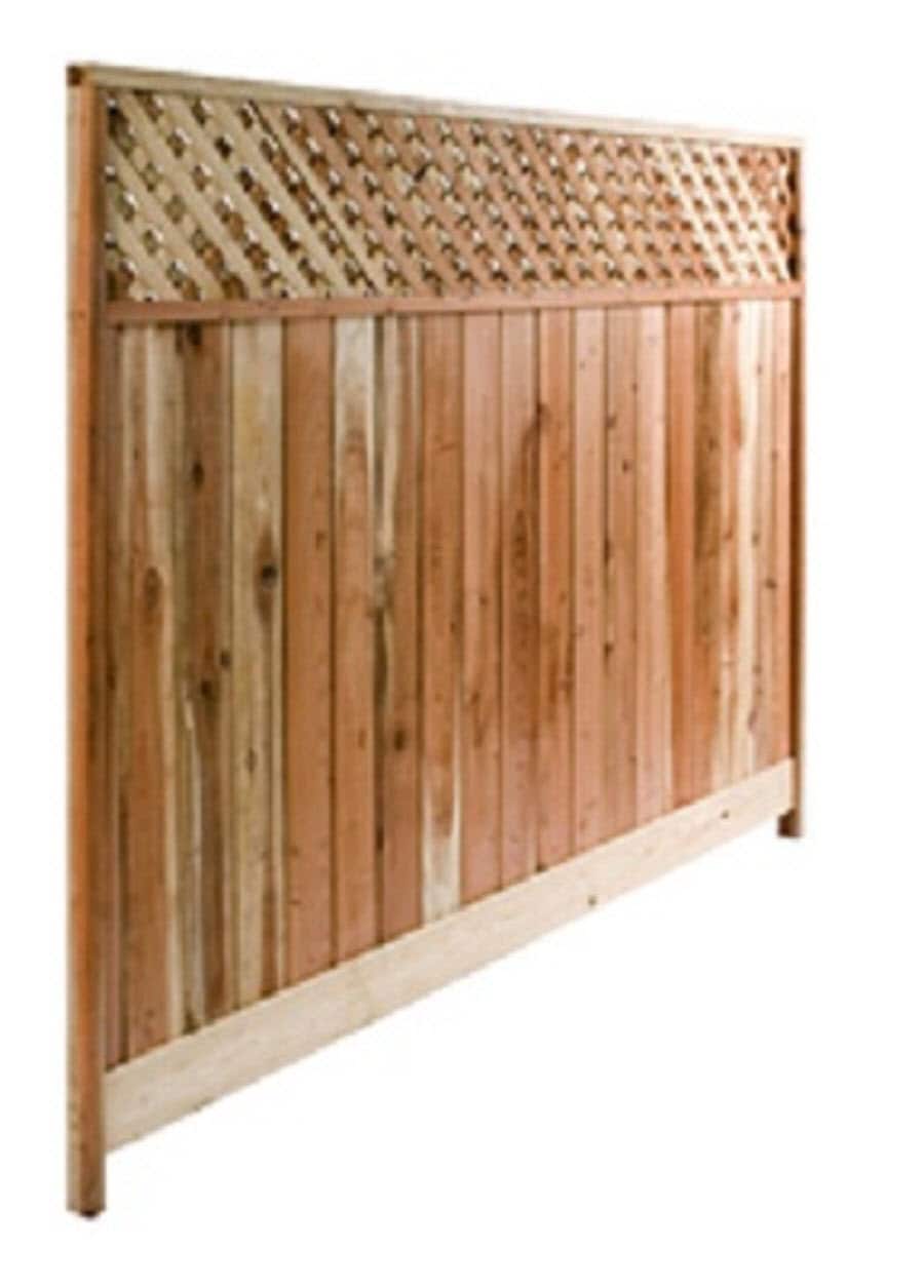 6-ft x 8-ft Redwood Lattice-top Privacy Fence Panel