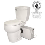 Bathroom Anywhere 2-Piece 1.28 GPF Single Flush Round Toilet with Seat Macerating Pump in White - Super Arbor