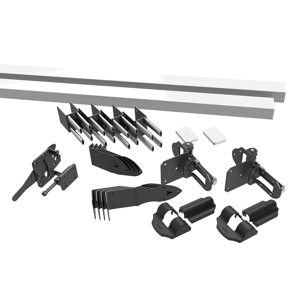 Freedom Brighton 6-ft H x 3-ft to 5-ft W White Vinyl Flat-top Fence Gate Kit No Dig (Unassembled)