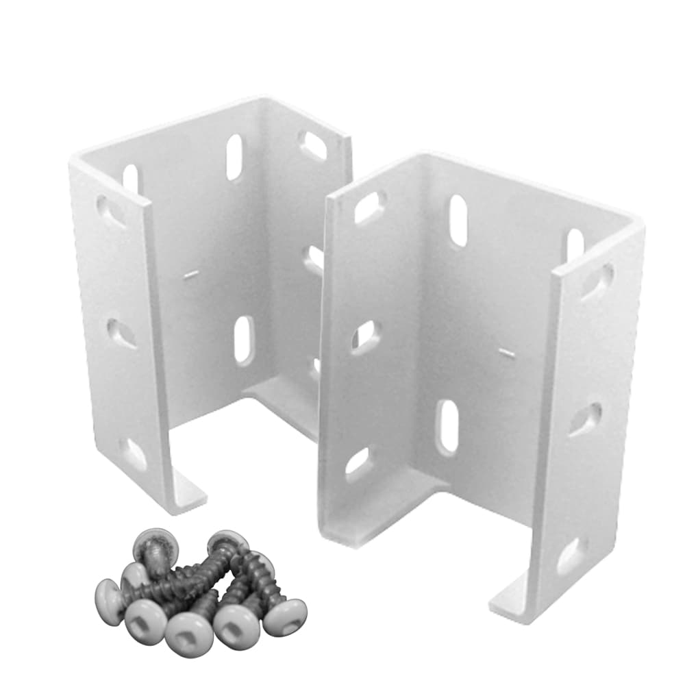 Freedom Pre-Assembled 2.832-in White Metal Bracket For Vinyl Fence 2-Pack