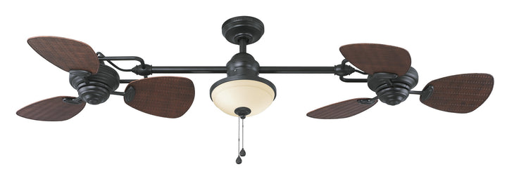 Harbor Breeze Twin Breeze II 74-in Oil-Rubbed Bronze Indoor/Outdoor Ceiling Fan with Light Kit (6-Blade)