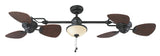 Harbor Breeze Twin Breeze II 74-in Oil-Rubbed Bronze Outdoor Downrod Ceiling Fan with Light