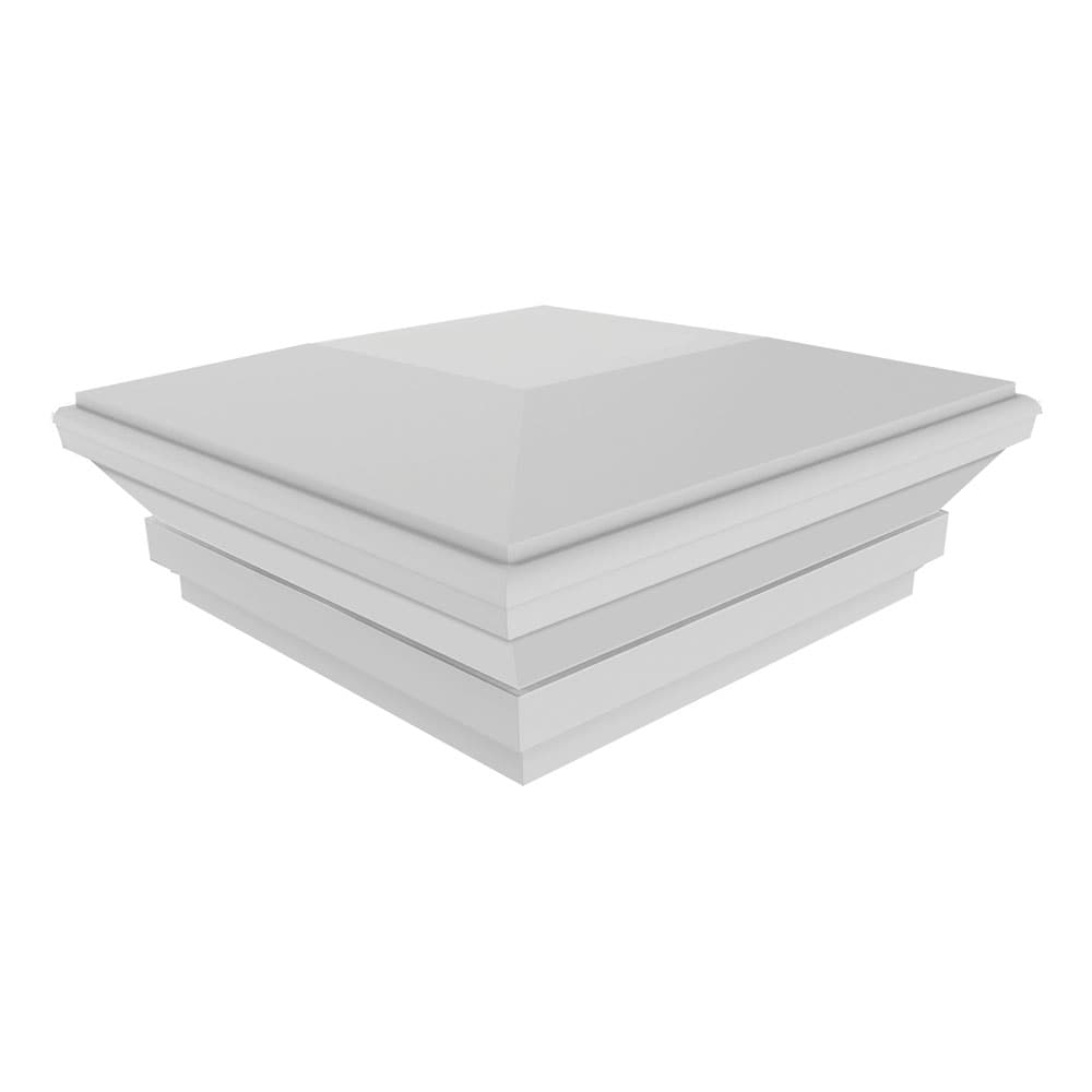 Freedom 5-in W x 5-in L White Vinyl Fence Post Cap- Fits Common Post Measurement: 5-in x 5-in