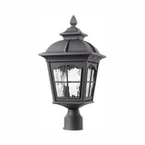 Square 2-Light Outdoor Black Post Light