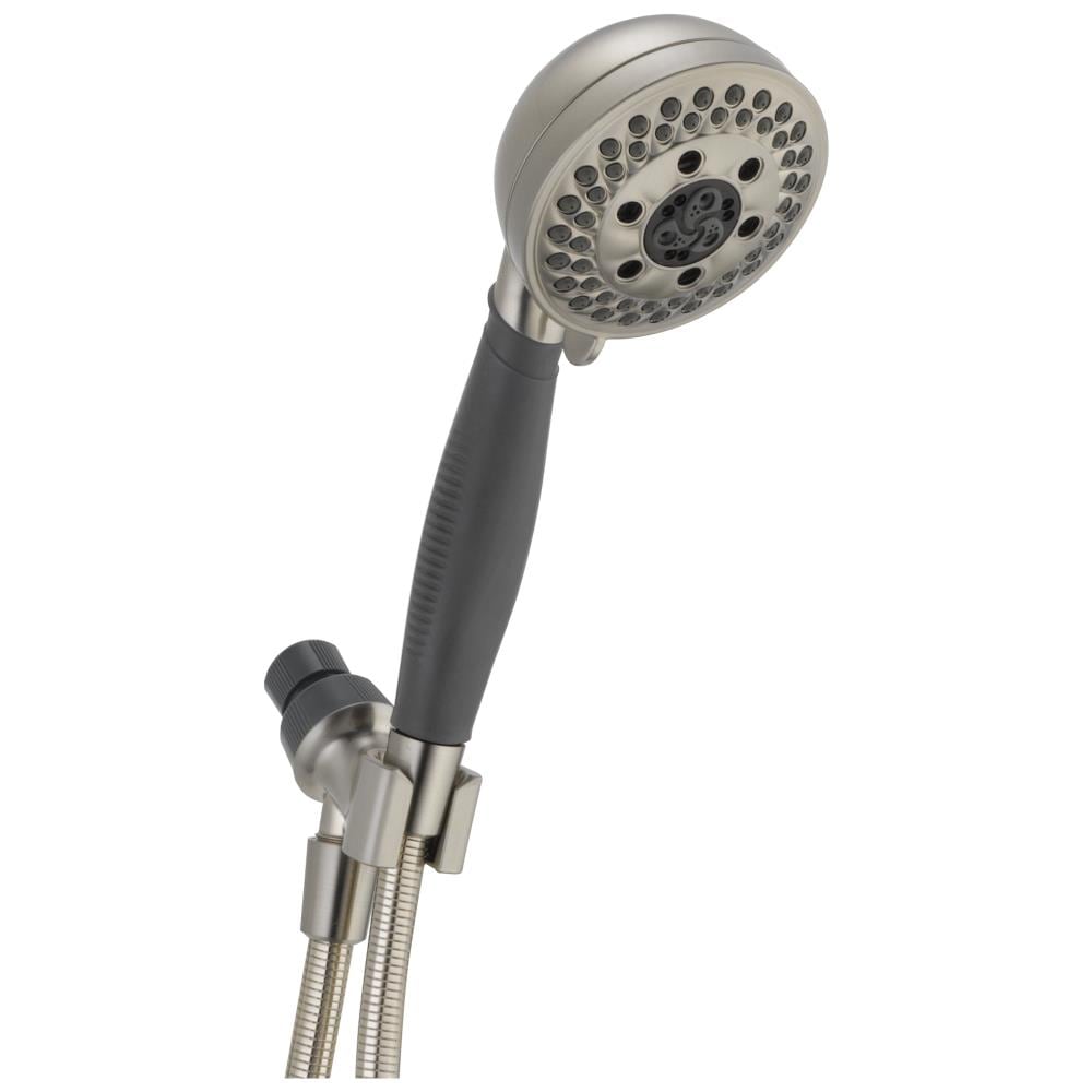 Delta H2Okinetic SpotShield Brushed Nickel Handheld Shower Head, 5-Spray, 2.0 GPM, 6.5-in Round with 72-in Hose