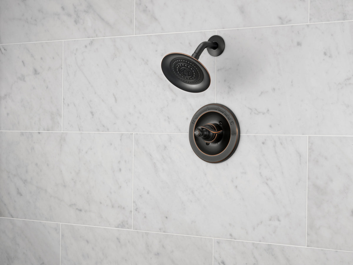 Delta Windemere Oil Rubbed Bronze 1-Handle Shower Faucet with Valve, 6-in Single-Function Head