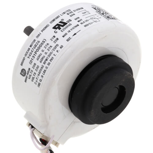 Goodman-Amana 0131P00055SP motor - side view (Voltage: 208/230V; RPM: 1300)
