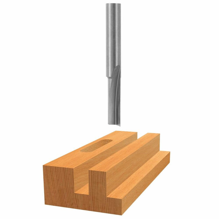 Bosch 1/4-in Solid Carbide Straight Router Bit, 3/4-in Cut Length, 2-in OAL