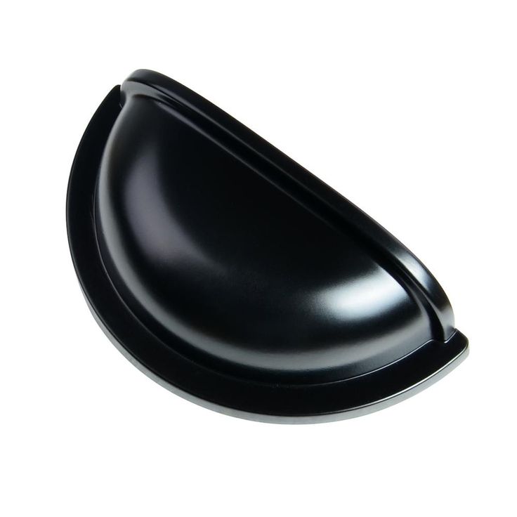 3 in. (76 mm) Center-to-Center Flat Black Traditional Bin Cup Drawer Pull (10-Pack)
