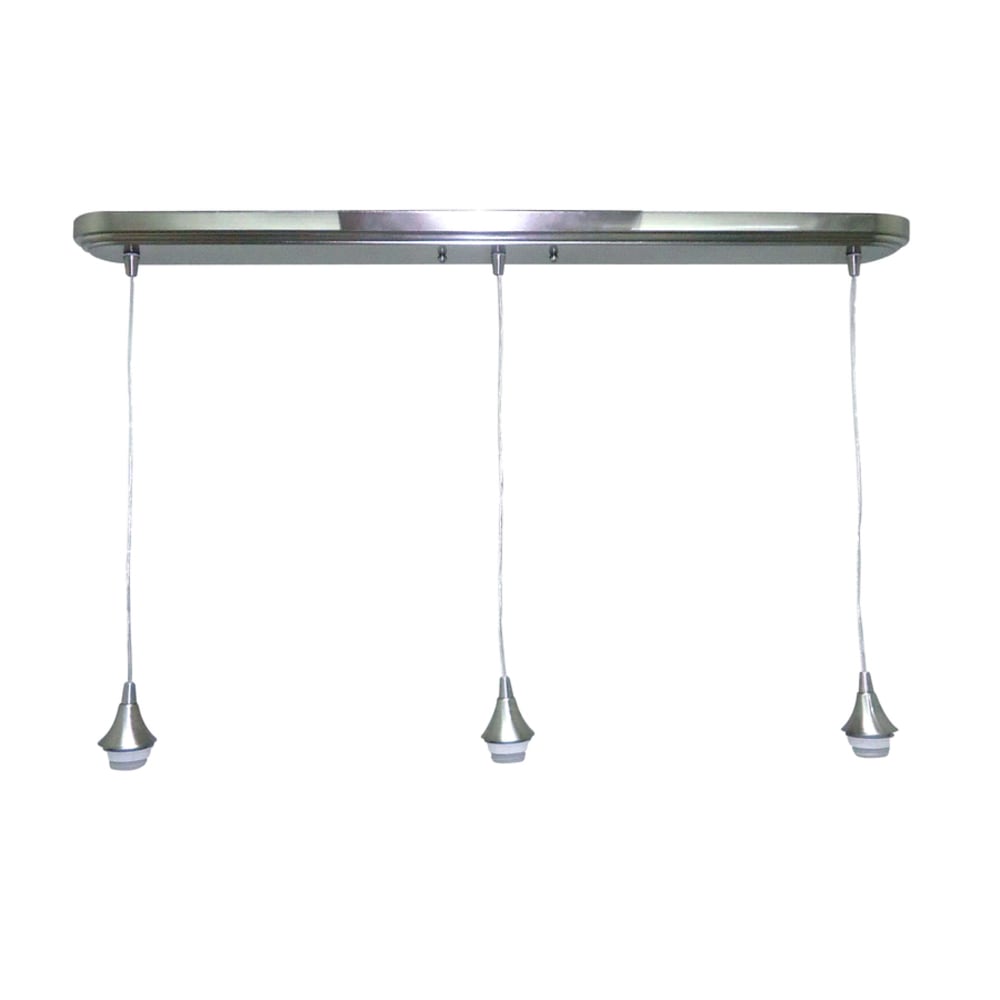 Portfolio Polished Nickel Transitional Linear Pendant Light, 3-Light, Adjustable 10–65 in, 36 in Wide