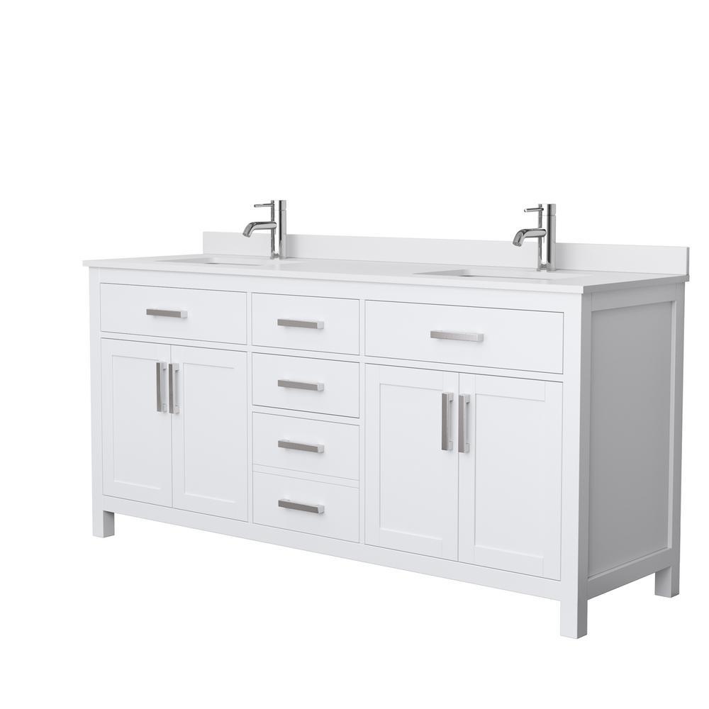 Beckett 42 in. W x 22 in. D Single Vanity in White with Cultured Marble Vanity Top in White with White Basin - Super Arbor