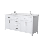 Beckett 42 in. W x 22 in. D Single Vanity in White with Cultured Marble Vanity Top in White with White Basin - Super Arbor