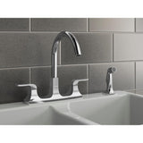 Rubicon 2-Handle Standard Kitchen Faucet with Sidespray in Polished Chrome - Super Arbor