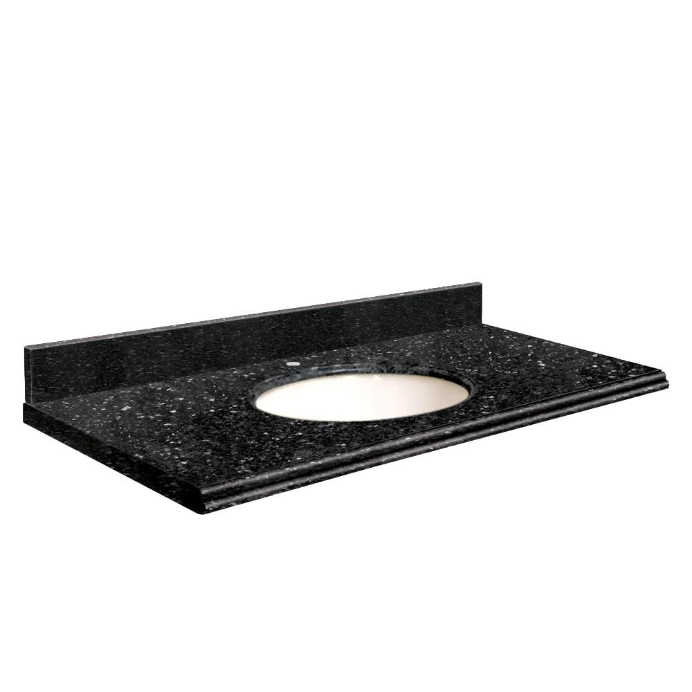 Transolid 25-in Notte Black Quartz Undermount Single Sink Bathroom Vanity Top with Backsplash