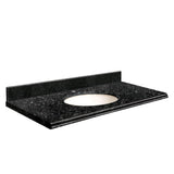 Transolid 25-in Notte Black Quartz Undermount Single Sink Bathroom Vanity Top with Backsplash