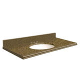 Transolid 37-in Capri Cliffs Quartz Single Sink Bathroom Vanity Top with Undermount Oval Sink and Backsplash