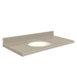 Transolid 37-in Olympia Gray Quartz Single Sink Bathroom Vanity Top with Backsplash and Undermount Oval Sink