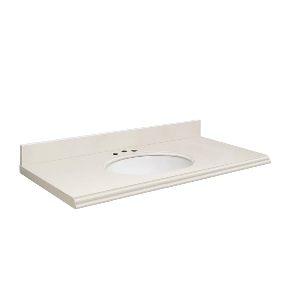 Transolid 37-in Milan White Quartz Single Sink Bathroom Vanity Top