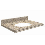 Transolid 49-in Giallo Ornamental Granite Single Sink Bathroom Vanity Top with Backsplash and Undermount Oval Sink