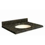 Transolid 37-in Uba Verde Granite Single Sink Bathroom Vanity Top with Backsplash and Biscuit Undermount Bowl